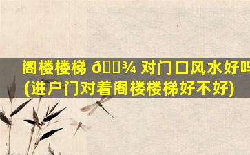 阁楼楼梯 🌾 对门口风水好吗(进户门对着阁楼楼梯好不好)